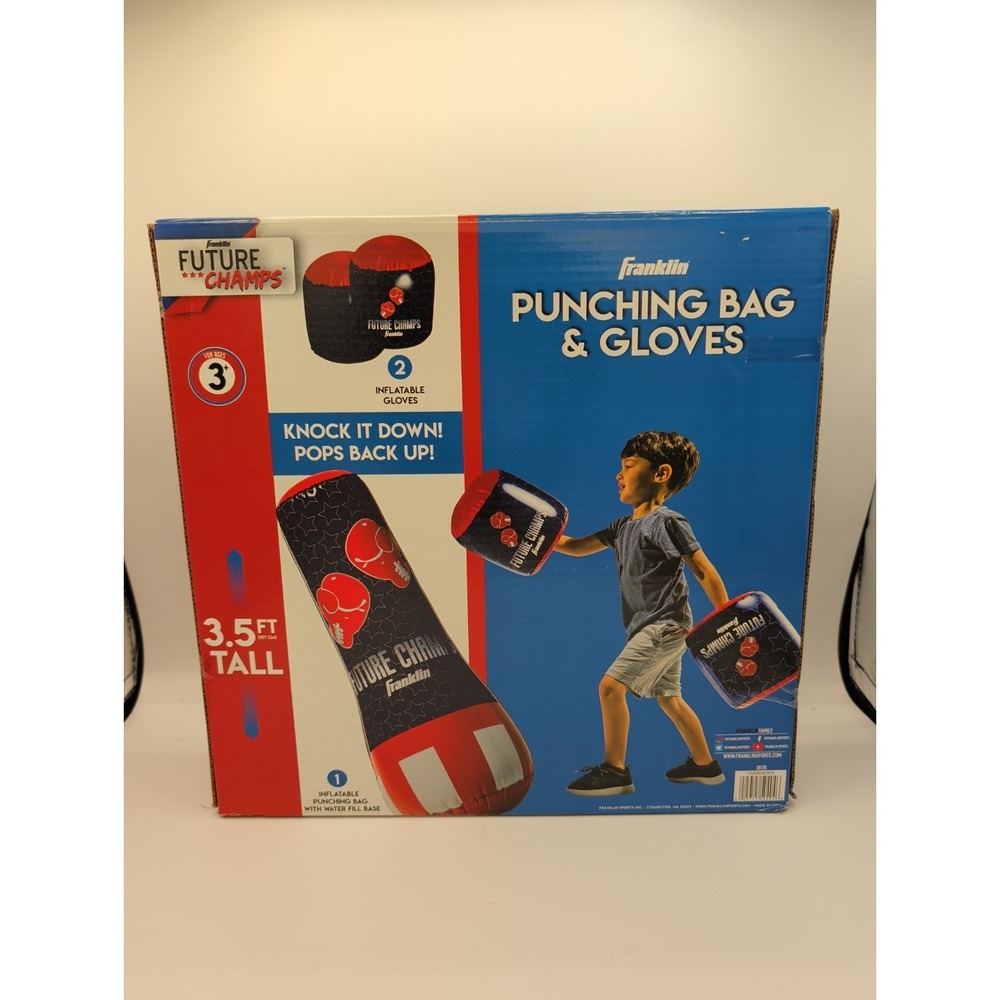Franklin Future Champs Inflatable Punching Bag & Gloves 3.5 Ft Kids Boxing Set